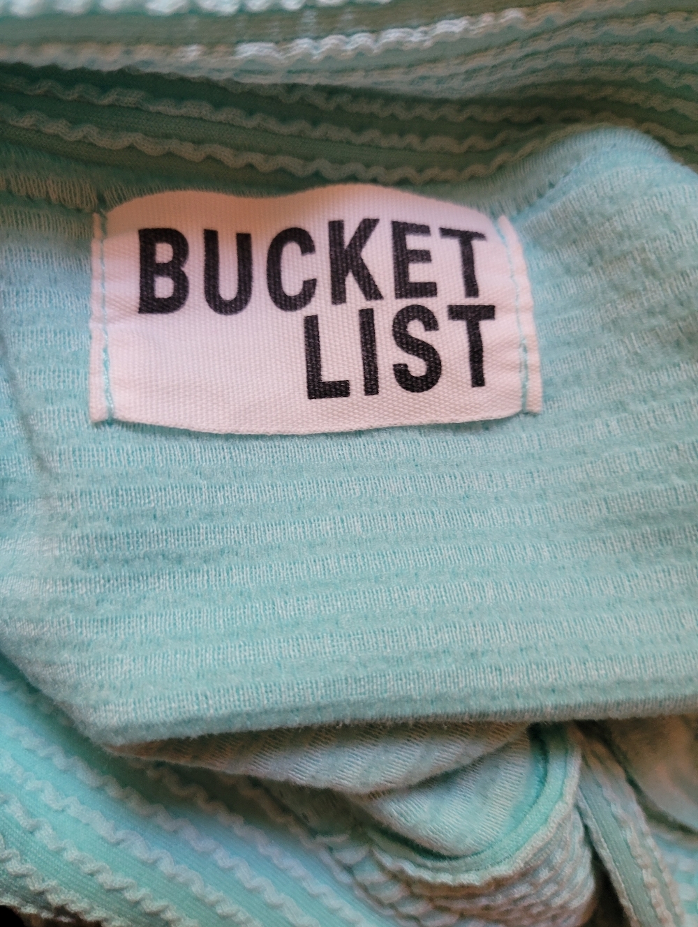 Bucket List Seafoam Green Slouchy & Soft Oversized Textured Pocket Tee, EUC, M - Picture 14 of 15